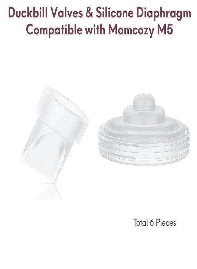 Durceler Replacement 4 Duckbill Valves/Duck Bill Valve & 2 Silicone Membrane/Diaphragm Compatible with Momcozy M5 Wearable Breast Pump, Accessories Made by Durceler, Not Original Momcozy Pump Parts - Image 3